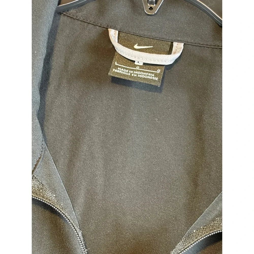 Nike Mens Full Zip Track Jacket Black Grey Swoosh Athletic Training Large